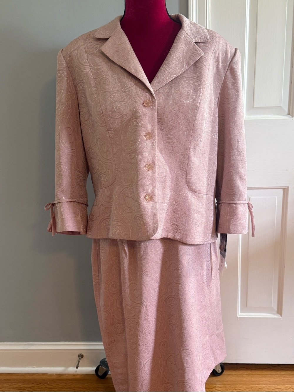 Studio I Dusty Rose Paisley Jacket and Skirt Set